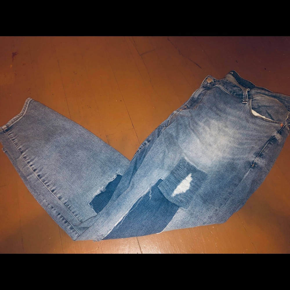 Patchwork Distressed Skinny Jean